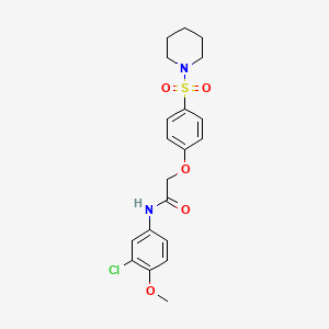 N-(3-chloro-4-methoxyphenyl)-2-[4-(1-piperidinylsulfonyl)phenoxy]acetamide