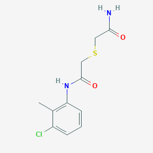 molecular formula C11H13ClN2O2S B3493369 2-[(2-amino-2-oxoethyl)thio]-N-(3-chloro-2-methylphenyl)acetamide 