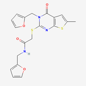 N-[(furan-2-yl)methyl]-2-({3-[(furan-2-yl)methyl]-6-methyl-4-oxo-3H,4H-thieno[2,3-d]pyrimidin-2-yl}sulfanyl)acetamide