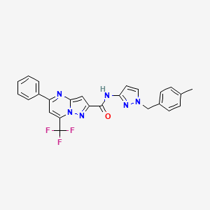 molecular formula C25H19F3N6O B3493391 N-[1-(4-methylbenzyl)-1H-pyrazol-3-yl]-5-phenyl-7-(trifluoromethyl)pyrazolo[1,5-a]pyrimidine-2-carboxamide 