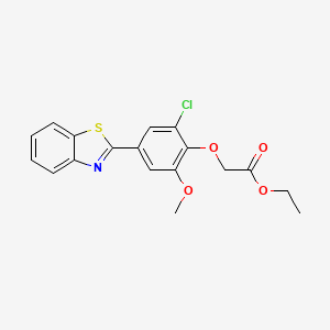 molecular formula C18H16ClNO4S B3493398 Ethyl 2-[4-(1,3-benzothiazol-2-yl)-2-chloro-6-methoxyphenoxy]acetate 