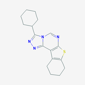 molecular formula C17H20N4S B349340 3-Cyclohexyl-8,9,10,11-tetrahydro[1]benzothieno[3,2-e][1,2,4]triazolo[4,3-c]pyrimidine CAS No. 442571-04-2