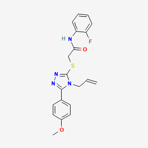 molecular formula C20H19FN4O2S B3493400 N-(2-fluorophenyl)-2-{[5-(4-methoxyphenyl)-4-(prop-2-en-1-yl)-4H-1,2,4-triazol-3-yl]sulfanyl}acetamide 