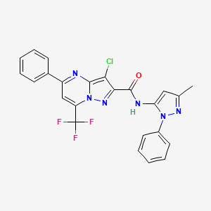 3-chloro-N-(3-methyl-1-phenyl-1H-pyrazol-5-yl)-5-phenyl-7-(trifluoromethyl)pyrazolo[1,5-a]pyrimidine-2-carboxamide