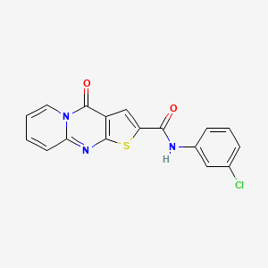 molecular formula C17H10ClN3O2S B3493423 N-(3-chlorophenyl)-2-oxo-6-thia-1,8-diazatricyclo[7.4.0.03,7]trideca-3(7),4,8,10,12-pentaene-5-carboxamide 