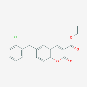 molecular formula C19H15ClO4 B3493433 ethyl 6-(2-chlorobenzyl)-2-oxo-2H-chromene-3-carboxylate 