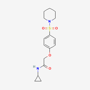 molecular formula C16H22N2O4S B3493435 N-cyclopropyl-2-[4-(1-piperidinylsulfonyl)phenoxy]acetamide 