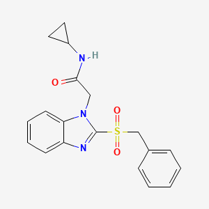 2-(2-benzylsulfonylbenzimidazol-1-yl)-N-cyclopropylacetamide