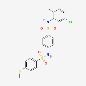 molecular formula C20H19ClN2O4S3 B3493470 N-(4-{[(5-chloro-2-methylphenyl)amino]sulfonyl}phenyl)-4-(methylthio)benzenesulfonamide 