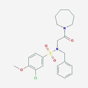 molecular formula C22H27ClN2O4S B3493474 N-[2-(AZEPAN-1-YL)-2-OXOETHYL]-N-BENZYL-3-CHLORO-4-METHOXYBENZENE-1-SULFONAMIDE 