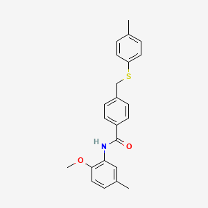 N-(2-methoxy-5-methylphenyl)-4-{[(4-methylphenyl)thio]methyl}benzamide