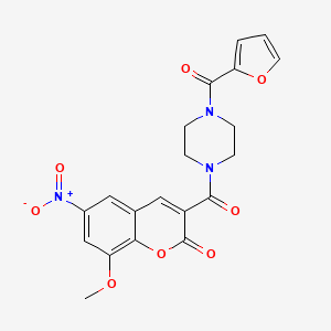 3-[4-(FURAN-2-CARBONYL)PIPERAZINE-1-CARBONYL]-8-METHOXY-6-NITRO-2H-CHROMEN-2-ONE