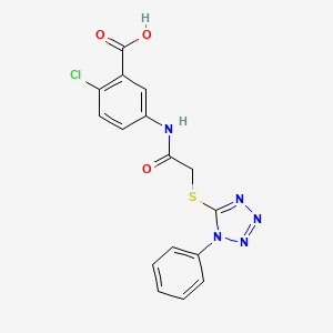 2-chloro-5-({[(1-phenyl-1H-tetrazol-5-yl)sulfanyl]acetyl}amino)benzoic acid