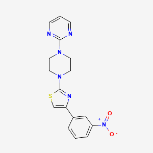 molecular formula C17H16N6O2S B3493512 4-(3-Nitrophenyl)-2-(4-pyrimidin-2-ylpiperazin-1-yl)-1,3-thiazole 