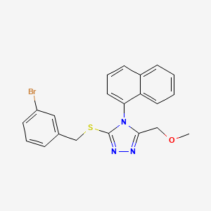 molecular formula C21H18BrN3OS B3493518 3-{[(3-BROMOPHENYL)METHYL]SULFANYL}-5-(METHOXYMETHYL)-4-(NAPHTHALEN-1-YL)-4H-1,2,4-TRIAZOLE 