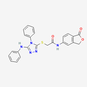 molecular formula C24H19N5O3S B3493548 2-[(5-ANILINO-4-PHENYL-4H-1,2,4-TRIAZOL-3-YL)SULFANYL]-N-(1-OXO-1,3-DIHYDRO-2-BENZOFURAN-5-YL)ACETAMIDE 