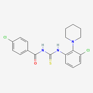 4-chloro-N-({[3-chloro-2-(1-piperidinyl)phenyl]amino}carbonothioyl)benzamide