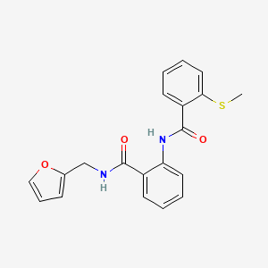 molecular formula C20H18N2O3S B3493585 N-(2-{[(2-furylmethyl)amino]carbonyl}phenyl)-2-(methylthio)benzamide 