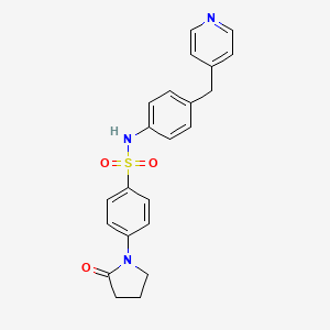 molecular formula C22H21N3O3S B3493586 4-(2-OXOPYRROLIDIN-1-YL)-N-{4-[(PYRIDIN-4-YL)METHYL]PHENYL}BENZENE-1-SULFONAMIDE 