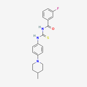 3-fluoro-N-({[4-(4-methyl-1-piperidinyl)phenyl]amino}carbonothioyl)benzamide