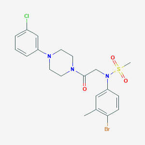 molecular formula C20H23BrClN3O3S B3493616 N-(4-bromo-3-methylphenyl)-N-{2-[4-(3-chlorophenyl)-1-piperazinyl]-2-oxoethyl}methanesulfonamide 