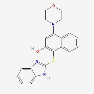 molecular formula C21H19N3O2S B3493627 1-(1H-benzimidazol-2-ylthio)-4-(4-morpholinyl)-2-naphthol 