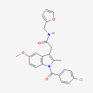 molecular formula C24H21ClN2O4 B3493663 2-[1-(4-chlorobenzoyl)-5-methoxy-2-methylindol-3-yl]-N-(furan-2-ylmethyl)acetamide 