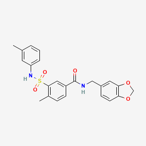 molecular formula C23H22N2O5S B3493683 N-(1,3-benzodioxol-5-ylmethyl)-4-methyl-3-{[(3-methylphenyl)amino]sulfonyl}benzamide 