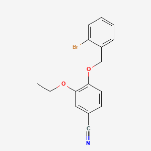 molecular formula C16H14BrNO2 B3493692 4-[(2-bromobenzyl)oxy]-3-ethoxybenzonitrile 