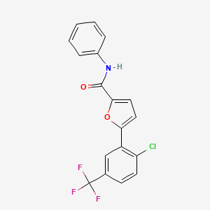 molecular formula C18H11ClF3NO2 B3493718 5-[2-chloro-5-(trifluoromethyl)phenyl]-N-phenylfuran-2-carboxamide 