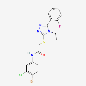 N-(4-bromo-3-chlorophenyl)-2-{[4-ethyl-5-(2-fluorophenyl)-4H-1,2,4-triazol-3-yl]sulfanyl}acetamide