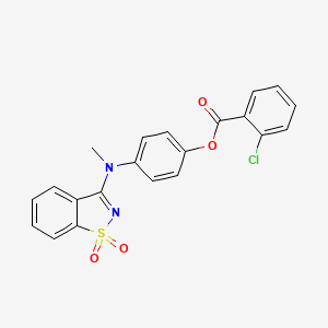 4-[(1,1-dioxo-1H-1,2-benzisothiazol-3-yl)(methyl)amino]phenyl 2-chlorobenzoate