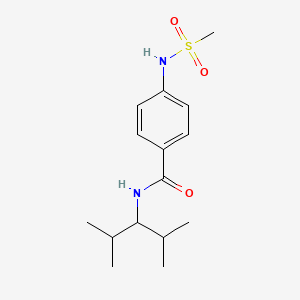 molecular formula C15H24N2O3S B3493744 N-(1-isopropyl-2-methylpropyl)-4-[(methylsulfonyl)amino]benzamide 