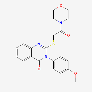 molecular formula C21H21N3O4S B3493760 3-(4-Methoxyphenyl)-2-(2-morpholin-4-yl-2-oxoethyl)sulfanylquinazolin-4-one 