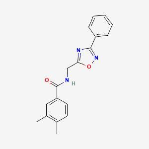 molecular formula C18H17N3O2 B3493778 3,4-dimethyl-N-[(3-phenyl-1,2,4-oxadiazol-5-yl)methyl]benzamide 