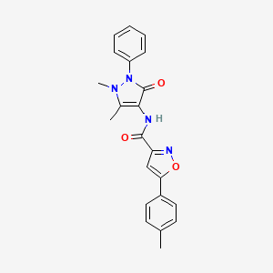 molecular formula C22H20N4O3 B3493785 N-(1,5-dimethyl-3-oxo-2-phenyl-2,3-dihydro-1H-pyrazol-4-yl)-5-(4-methylphenyl)-1,2-oxazole-3-carboxamide 