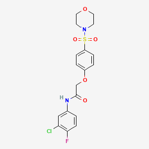 molecular formula C18H18ClFN2O5S B3493826 N-(3-chloro-4-fluorophenyl)-2-(4-morpholin-4-ylsulfonylphenoxy)acetamide 