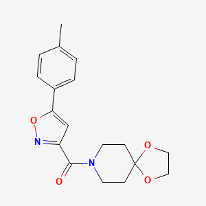 molecular formula C18H20N2O4 B3493859 8-{[5-(4-methylphenyl)-3-isoxazolyl]carbonyl}-1,4-dioxa-8-azaspiro[4.5]decane 