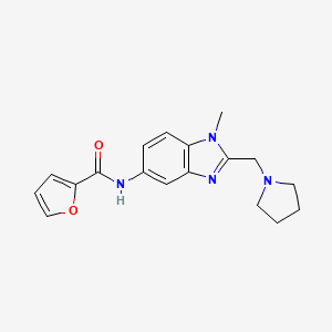 molecular formula C18H20N4O2 B3493865 N-[1-methyl-2-(1-pyrrolidinylmethyl)-1H-benzimidazol-5-yl]-2-furamide 