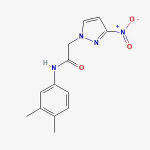 molecular formula C13H14N4O3 B3493879 N-(3,4-dimethylphenyl)-2-(3-nitro-1H-pyrazol-1-yl)acetamide 