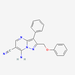 molecular formula C20H15N5O B3493905 7-amino-2-(phenoxymethyl)-3-phenylpyrazolo[1,5-a]pyrimidine-6-carbonitrile 