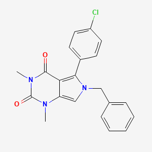 molecular formula C21H18ClN3O2 B3493943 6-BENZYL-5-(4-CHLOROPHENYL)-1,3-DIMETHYL-1H,2H,3H,4H,6H-PYRROLO[3,4-D]PYRIMIDINE-2,4-DIONE 