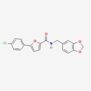 molecular formula C19H14ClNO4 B3493948 N-[(2H-13-BENZODIOXOL-5-YL)METHYL]-5-(4-CHLOROPHENYL)FURAN-2-CARBOXAMIDE 