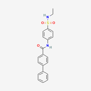 molecular formula C21H20N2O3S B3493969 N-[4-(ethylsulfamoyl)phenyl]biphenyl-4-carboxamide 