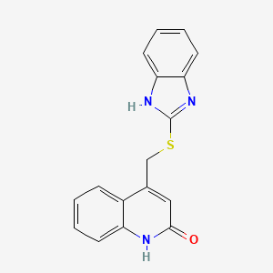 molecular formula C17H13N3OS B3493972 4-[(1H-benzimidazol-2-ylthio)methyl]-2(1H)-quinolinone 