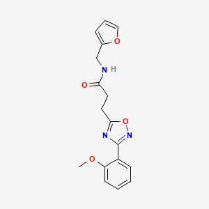 molecular formula C17H17N3O4 B3493983 N-[(FURAN-2-YL)METHYL]-3-[3-(2-METHOXYPHENYL)-1,2,4-OXADIAZOL-5-YL]PROPANAMIDE 