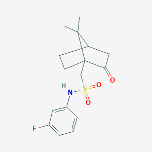 molecular formula C16H20FNO3S B349399 1-((((3-Fluorophenyl)amino)sulfonyl)methyl)-7,7-dimethylbicyclo[2.2.1]heptan-2-one CAS No. 453582-61-1