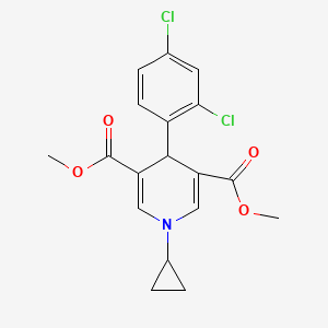 molecular formula C18H17Cl2NO4 B3493990 dimethyl 1-cyclopropyl-4-(2,4-dichlorophenyl)-1,4-dihydro-3,5-pyridinedicarboxylate 