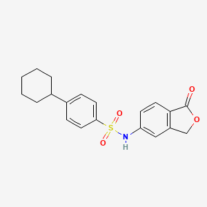 molecular formula C20H21NO4S B3493999 4-cyclohexyl-N-(1-oxo-1,3-dihydro-2-benzofuran-5-yl)benzenesulfonamide 