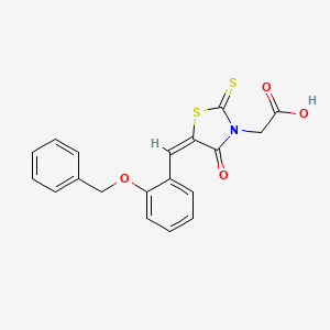 molecular formula C19H15NO4S2 B3494003 2-(5-{(E)-1-[2-(BENZYLOXY)PHENYL]METHYLIDENE}-4-OXO-2-THIOXO-1,3-THIAZOLAN-3-YL)ACETIC ACID 